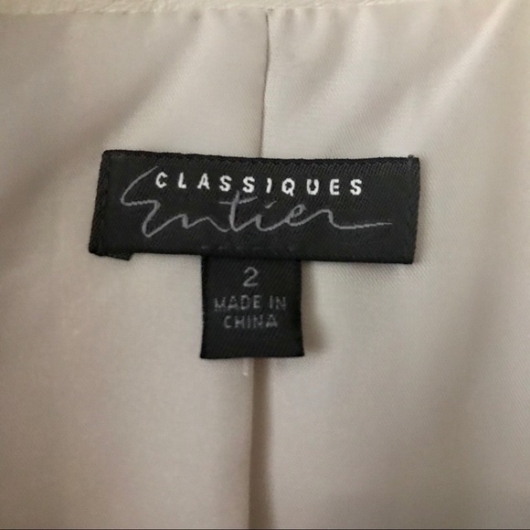 Classiques Entier Cream Laser Cut Scallop Hem Leather Jacket Size 2 - Picture 5 of 6